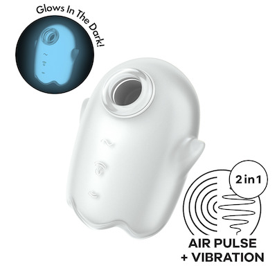 Glowing Ghost Air Pulse Vibrator weiß