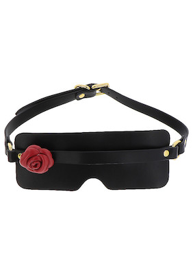 Edle Kunstleder Blind Maske mit Rose