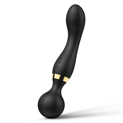 Schwarzer Wand Vibrator mit Doppelfunktion